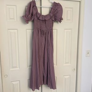 Lavender peasant dress